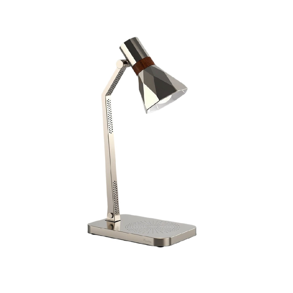 **Technische titel in het Nederlands: Moderne bureaulamp met verstelbare arm en geometrische kap**