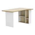 **Technische titel in het Nederlands: Moderne L-vormige bureau met opbergrekken**